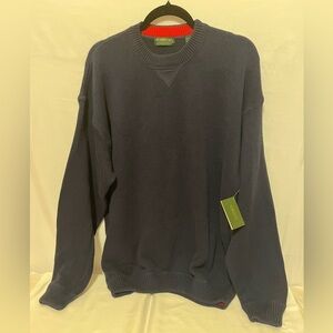 Robinsons Private Stock Mens XL 100% Cotton Vintage Navy Blue Cardigan Sweater